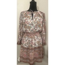 Love the Label Anthropologie Euphoria Boho Floral Smocked Mini Dress XS