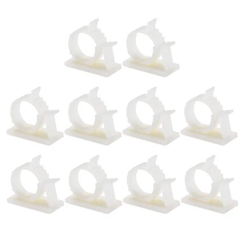 Adjustable Cable Clips, 10pcs 22-25mm Self-Adhesive Cable Clamp, White - Picture 1 of 4