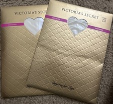 VICTORIAS SECRET VINTAGE Ladies Small Cream Silky Sheer Thigh High Stockings NOS