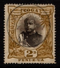 Tonga 1897 2d King George II Type II upright wmk SG41 Used