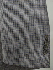 Jos A Bank Houndstooth Blazer Men's 43/44R Gray Blue 2 Button Sport Coat Jacket