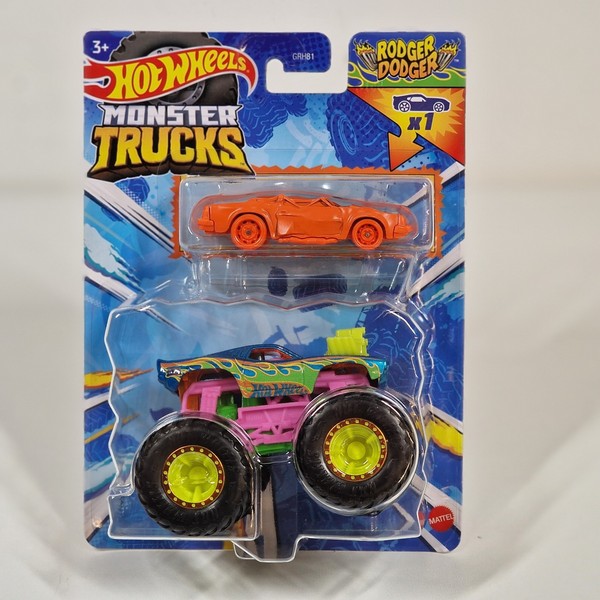 Hot Wheels Monster Trucks Rodger Dodger Monstertruck 1:64 Inkl. Auto GRH81 OVP-image