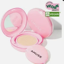 AMUSE SEOUL Dew Power Vegan Cushion SPF50+/PA++++ 15g + Refill 15g 0.52OZ  New