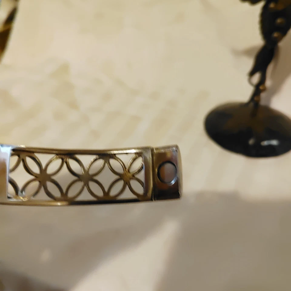 Brazalete Brazalete Filigrana Acero Inoxidable Marca Fossil Firmado Foto 3 de 4