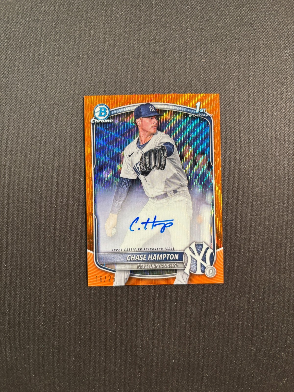 2025 Bowman Chrome Chase Hampton 1st Chrome Orange wave auto 16/25 BJWW