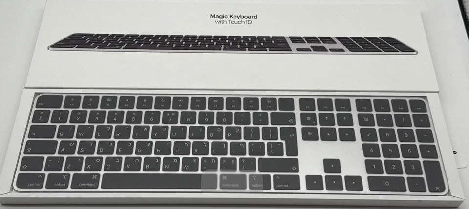 GENUINE APPLE MAGIC KEYBOARD WITH NUMERIC KEYPAD TOUCH ID BLACK WIRELESS HEBREW - Image 2 of 4
