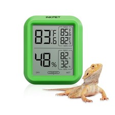 Reptile Thermometer Hygrometer Thermostat, with Max/min Record High-Accuracy ...