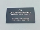 Authentic Girard Perregaux Unwritten Watch Warranty Certificate Card silver