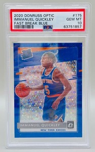 2020 Donruss Optic Immanuel Quickley Fast Break Blue 175 /50 PSA 10 GEM MT