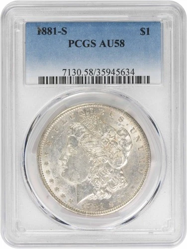 1881-S Morgan Silver Dollar AU58 PCGS
