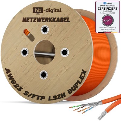 Cat.7 Verlegekabel Duplex KUPFER Netzwerkkabel Installationskabel Twin 500m