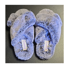 Joyspun Faux Fur Slide Slippers Gray Women's US Size 6 Comfort Casual Winter