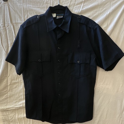 44 WORKRITE MENS NOMEX S/S FIRE Class B SHIRT NAVY BLUE