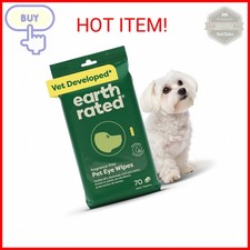 Earth Rated Vet-Developed Pet Eye Wipes, Hypoallergenic Cleaner for Dogs  Cats