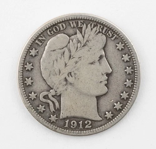 1912-P BARBER HALF DOLLAR Fine Philadelphia - 929b