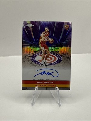Asa Newell 2025-26 Topps Chrome Rookie Auto Issue Purple Refractor 58/75  CLEAN