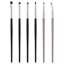 6 PCS Small Eyeshadow Brushes, Eye Makeup Brush Sets, Mini Smudge Black Gold