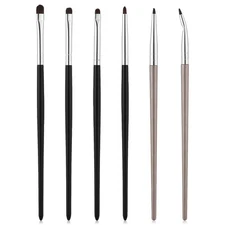 6 PCS Small Eyeshadow Brushes, Eye Makeup Brush Sets, Mini Smudge Black Gold 
