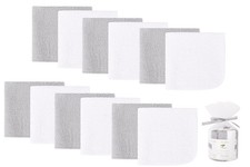 12 Pack Small Baby Washcloths 100 Cotton Thin Soft 7.8" x 7.8" Terry Cloth f...