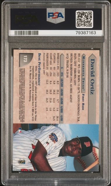 1998 Bowman's Best David Ortiz #173 PSA 9 view 2