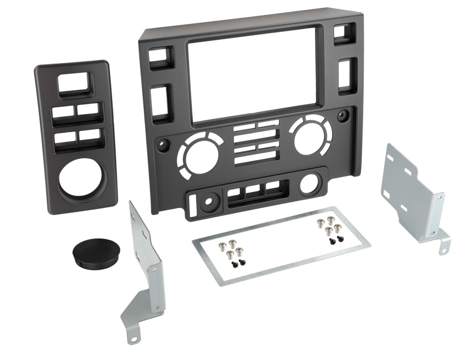 Plaque de façade 2-DIN Landrover Defender pour installer un grand écran GPS