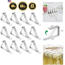 12 Pack Tablecloth Clips Stainless Steel Table Cloth Cover Clamps Picnic Tabl...