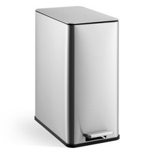 Kitchen Step Trash Can 4Gallon Narrow Stainless Steel Waste Bin w/Soft-Close Lid