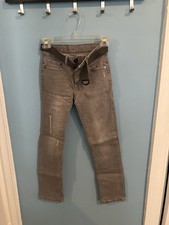 Boy  s Calvin Klein Gray Distressed Jeans  Belt, Never Worn, Size 8 Skinny