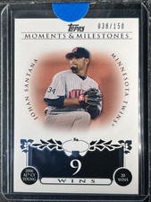 Santana, Johan - 2008 Moments & Milestones - Card #86 - Win 9 - 38/150