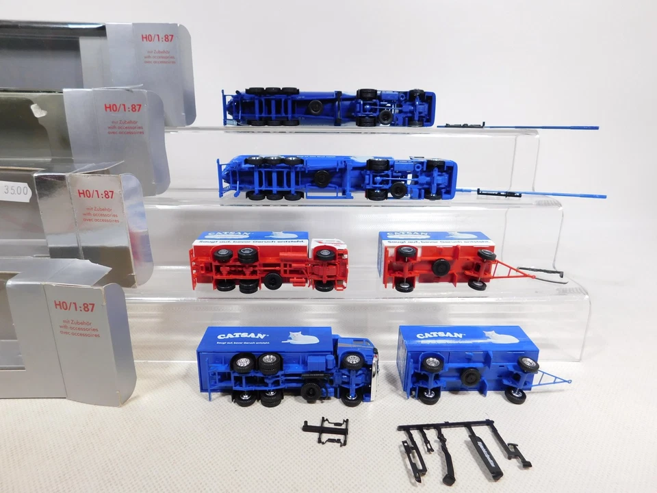 Herpa Exclusiv Serie 1:87 H0 4x Camion Mercedes MB Catsan sg/Mint+Box #EI56-1 - Immagine 3 di 4