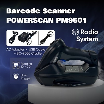 Datalogic PowerScan PM9501 + BC9030   Industrial Grade Wireless Barcode Scanner