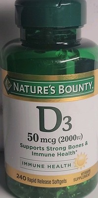 Nature's Bounty Vitamin D3 50 mcg (2000iv) Rapid Release Softgels Immune Support