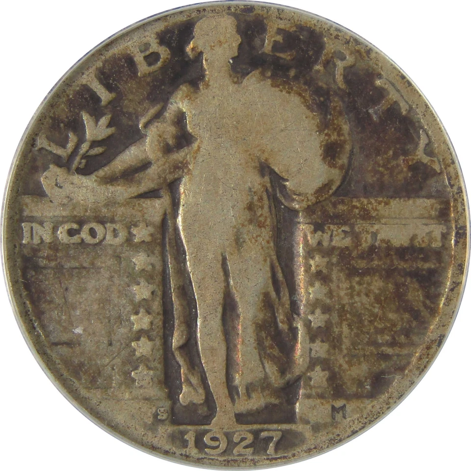 1927 S Standing Liberty Quarter G 4 ANACS Silver 25c Coin SKU:CPC1152 - Image 3 of 4