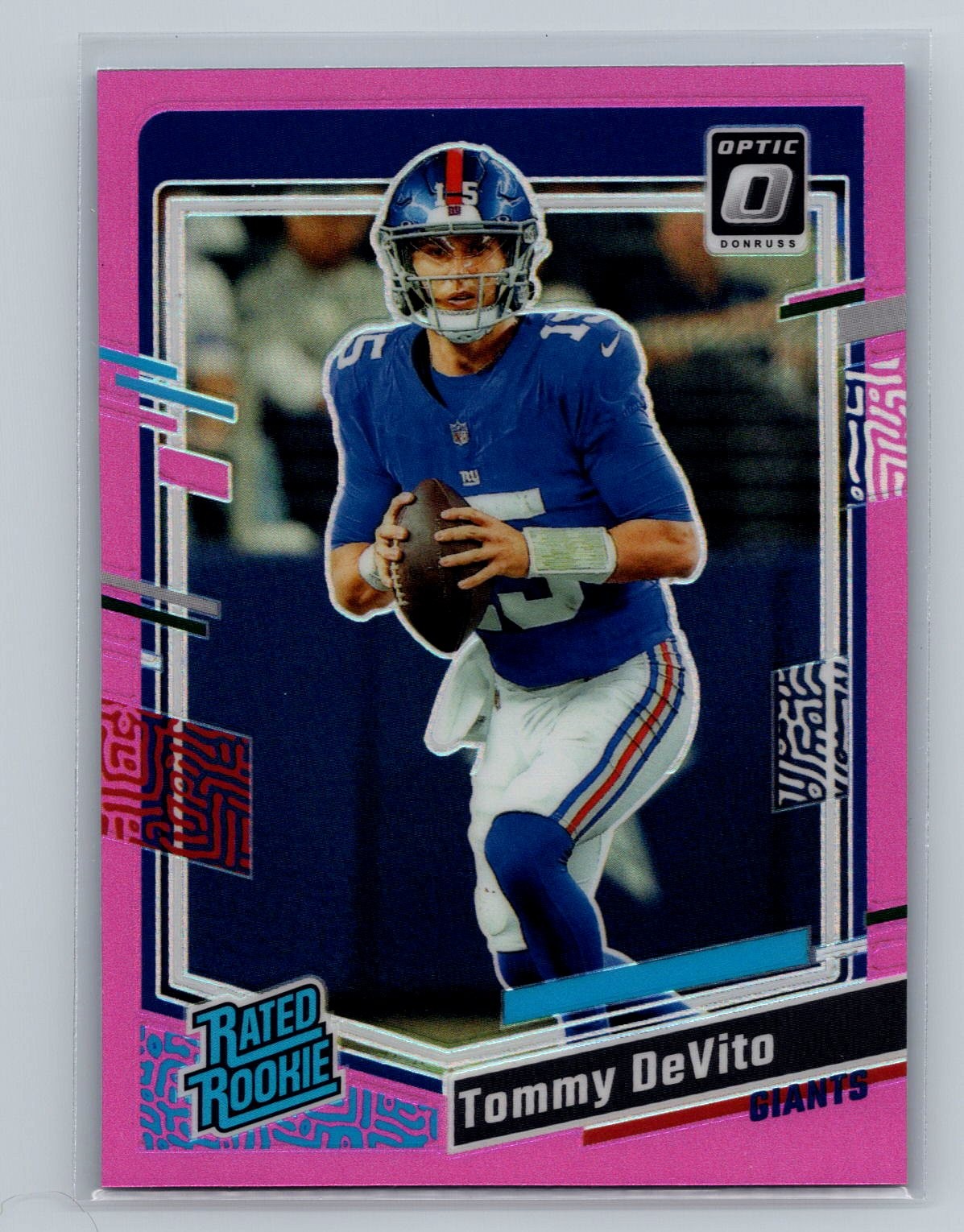 Tommy DeVito 2023 Donruss Optic #280 Pink Rookie New York Giants