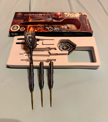 Shot Darkstar Steeldarts 23 g Wolfram Dartpfeile Silber Blau Gold
