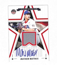 2025 Panini USA Stars & Stripes Matthew Matthijs Auto Autograph Jersey Card