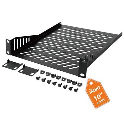 Tecmojo 1 HE Rackmontage Regal für 10'' 7,87 Zoll Tiefe Mini Desktop, schwarz 