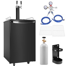 Dual Tap Kegerator, 32-50F Temp Control, Holds 1/6, 1/4, 1/2 Barrels