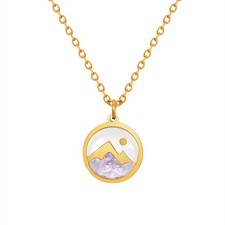 Mountain Mustard Seed Necklace for Women Christian Gifts Gold Plated Dainty