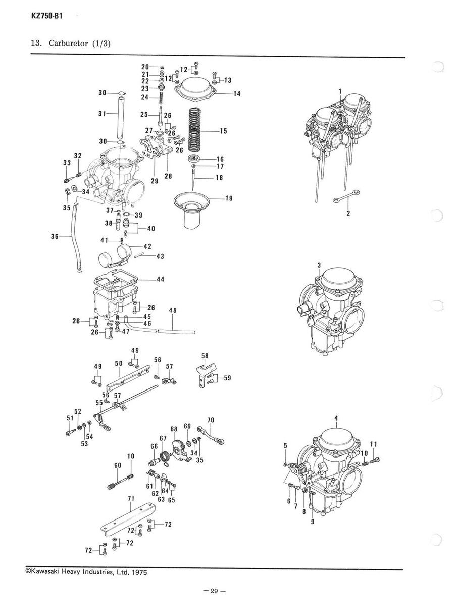 アクセサリー KZ750Four Service Manual アクセサリー KZ750Four Service Manual KAWASAKI KZ750 B4 G1