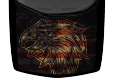 Vintage Eagle Head Truck Car Hood Wrap Vinyl Graphic Decal Warm American Flag