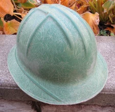 1950's vintage JACKSON PRODUCTS SH-1 Fiberglass Hard Hat RARE GREEN FULL BRIM!