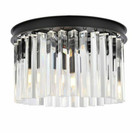 Flush Mount Light Fixture Bathroom Bedroom Hallway Matte Black Crystal Lighting