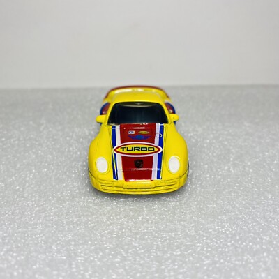 MotorMax (6020) Porsche 959 1/64 Diecast Yellow/Red w/ Turbo Tampo