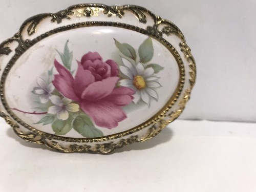ORNATE Vintage San Francisco Music Box Oval, Ivory And Gold TRIM -Japan - Picture 3 of 8