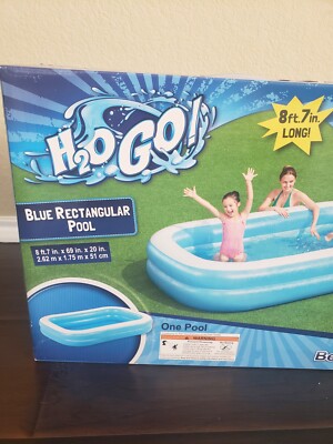 Bestway H2OGO Rectangular Inflatable 8ft 7in x 69 in x 20in Above Ground  Pool