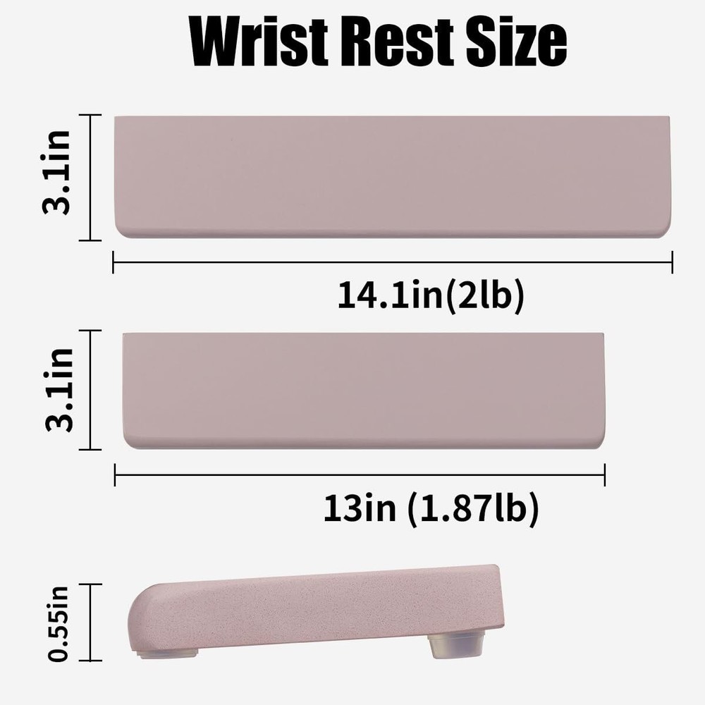 Non-Slip Ergonomic Quartz Stone Wrist Rest for Mechanical Keyboards
