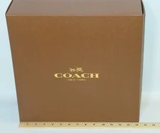 Coach empty gift box 14''x14''x5" Brown Gold ~new~