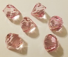 Lot of 6 Pink 35mm Large Crystal Chandelier Gemstone Acrylic Prism Pendant Beads