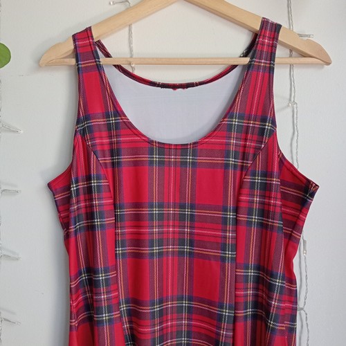 BLACK MILK - Limited Edition Red Tartan Reversible Skater Dress - Size L - Picture 4 of 9